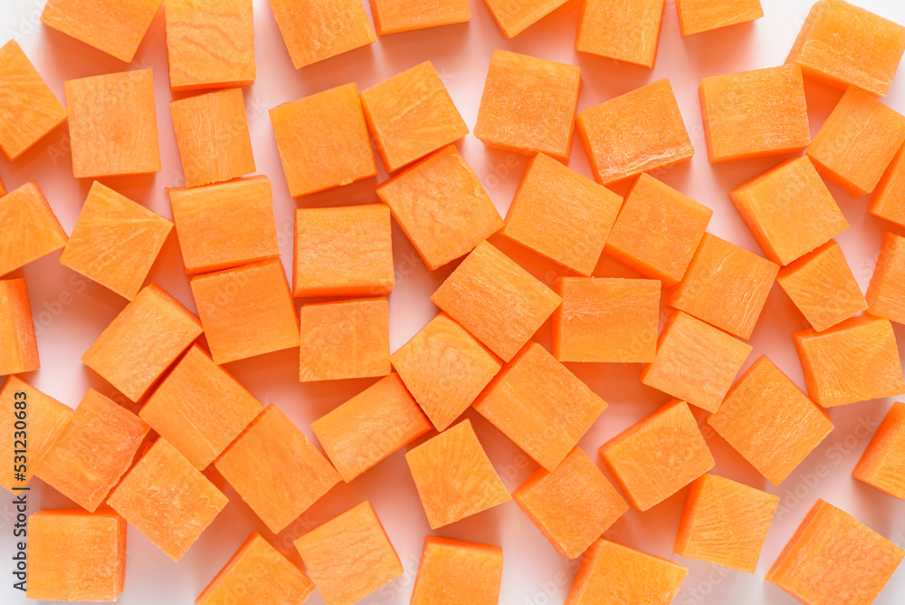 vegetables roots of carrot diced like background for cover vegetables roots of carrot diced like background for cover