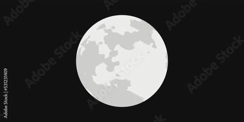 Full Moon vector illustration isolated on black background.