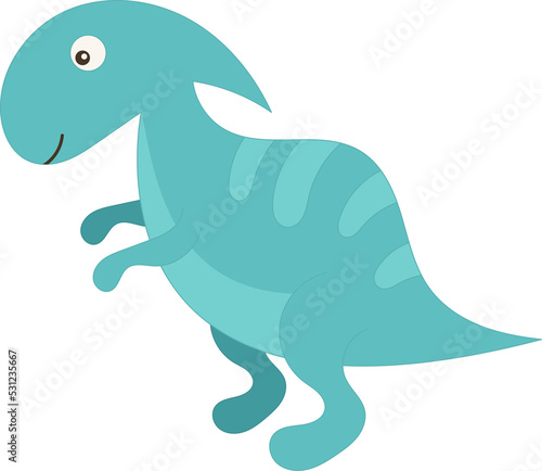 Little Dinosaur Cartoon Character. Kids Illustration Isolated on Transparent Background