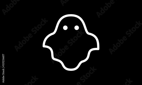 Halloween vector icon outline style black background 