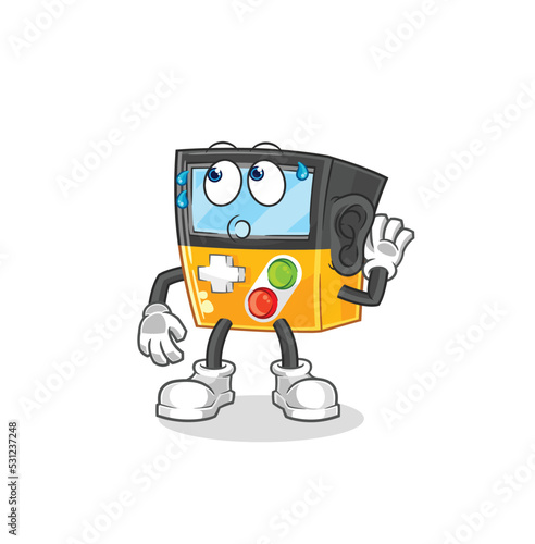 gameboy eavesdropping vector. cartoon character