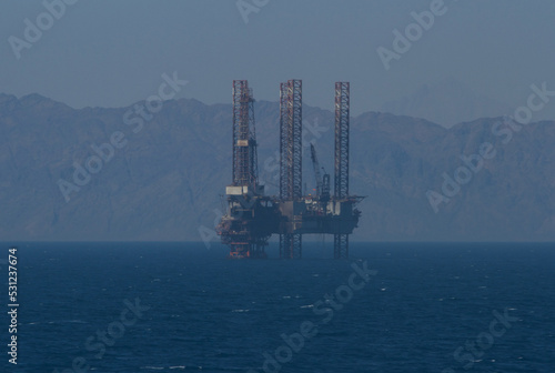 View if an oil drilling platform