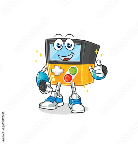 gameboy robot character. cartoon mascot vector