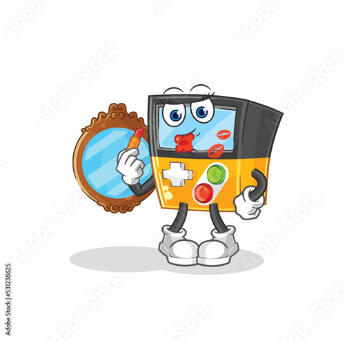 gameboy make up mascot. cartoon vector