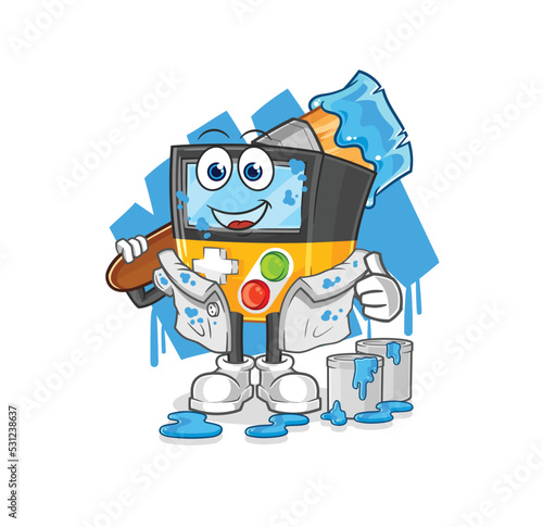 gameboy painter illustration. character vector