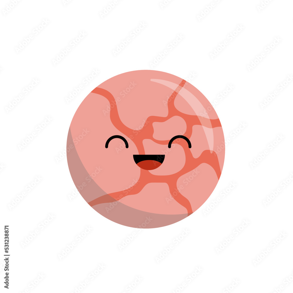 Cute planet. Cartoon pink. Flat, cartoon, vector Cute planet. Cartoon pink. Flat, cartoon, vector