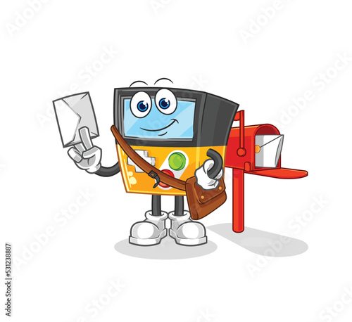 gameboy postman vector. cartoon character