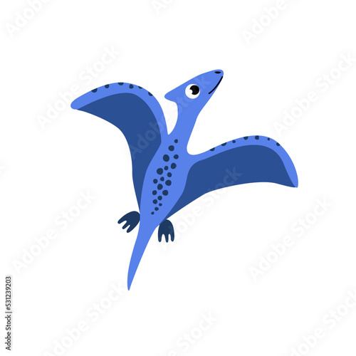 Dinosaur. Pterodactyl. Ornithosaurian. Dino. Flat, cartoon, vector