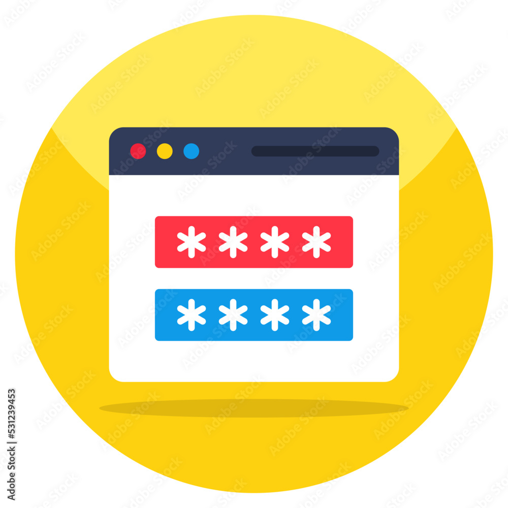 Modern design icon of web password Modern design icon of web password
