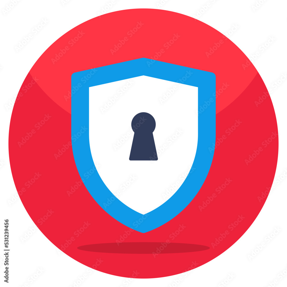 An editable design icon of locked shield An editable design icon of locked shield