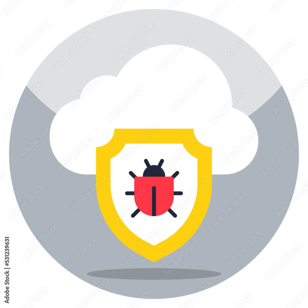 Fototapeta premium Infected cloud security icon, editable vector 