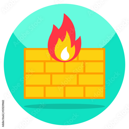 An editable design icon of firewall