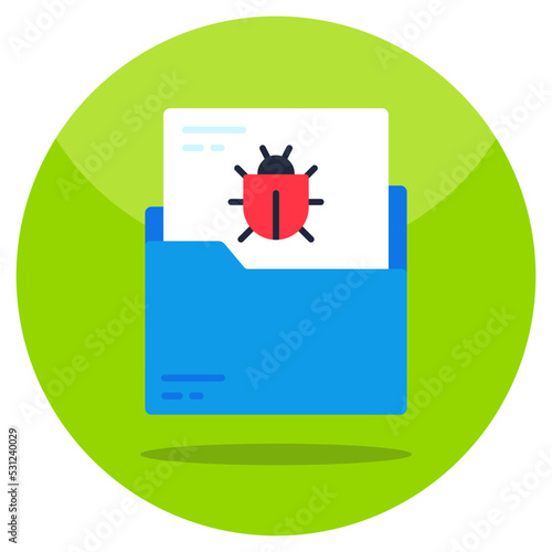A unique design icon of infected folder 