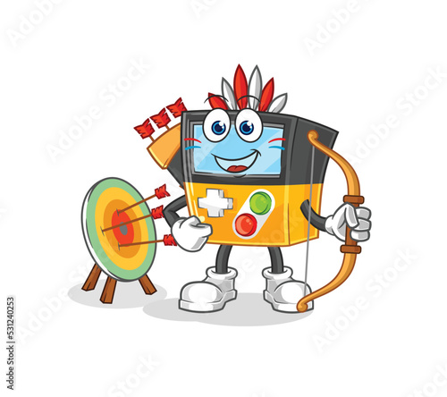 gameboy native american tribe. cartoon mascot vector