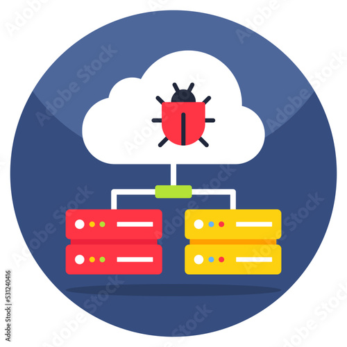 A unique design icon of infected cloud 