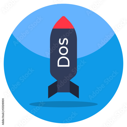Conceptual flat design icon of ddos attack 