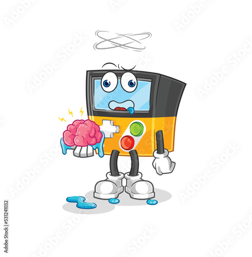 gameboy no brain vector. cartoon character