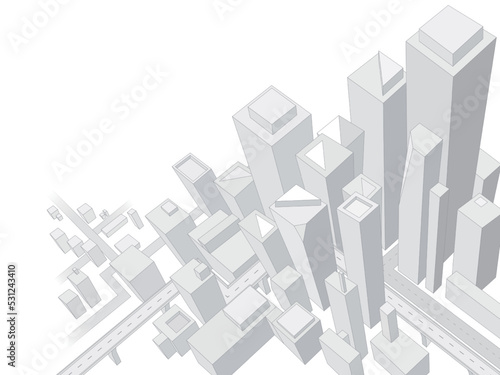 Simple blocks 1 - cool grey city seems to create by stone or concrete vector illustration graphic EPS 10