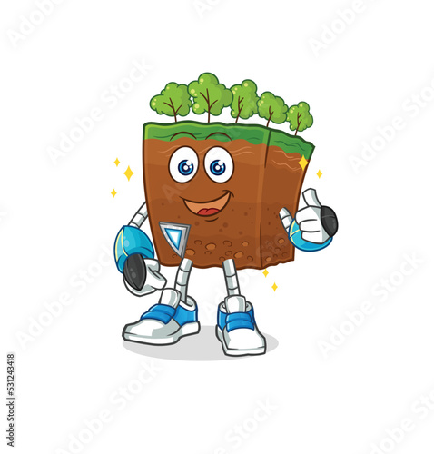 soil layers robot character. cartoon mascot vector
