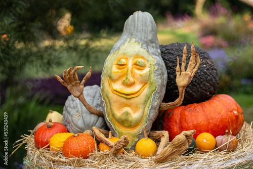 funny carved Halloween pumpkins
