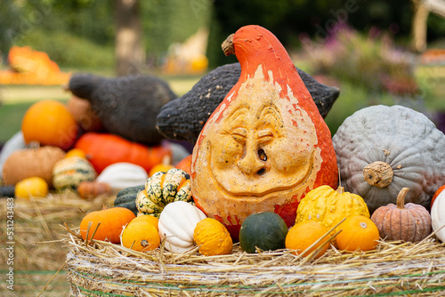 funny carved Halloween pumpkins