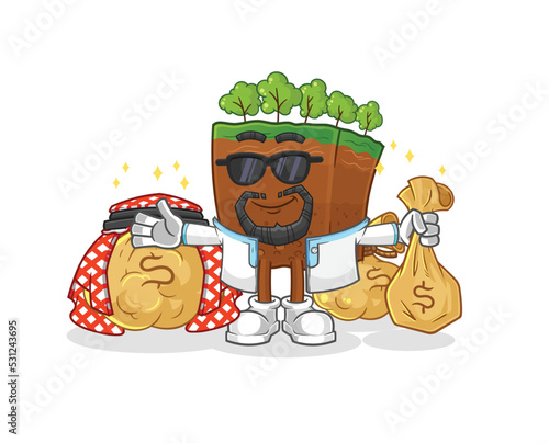 soil layers rich arabian mascot. cartoon vector