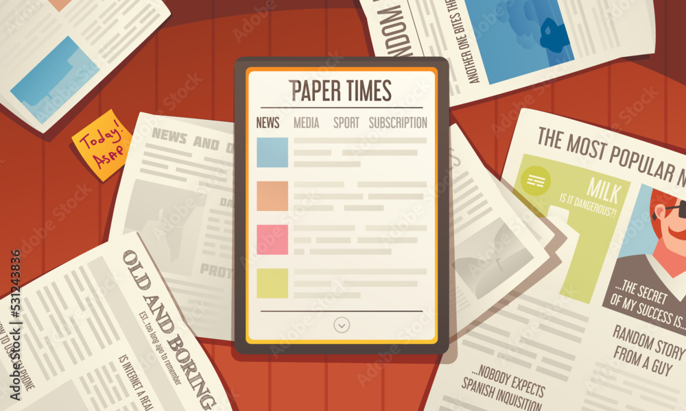 Naklejka premium Newspaper Cartoon Concept