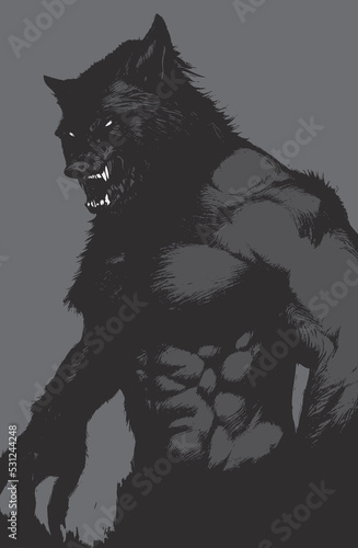 scary werewolf watching you photo