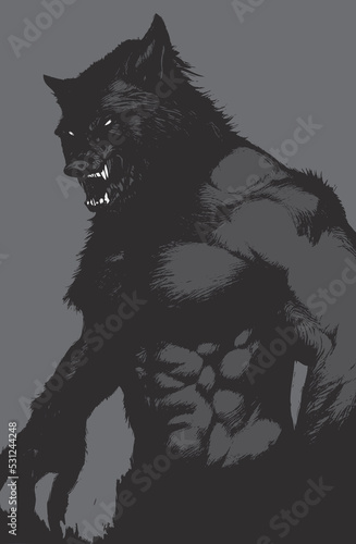 scary werewolf watching you