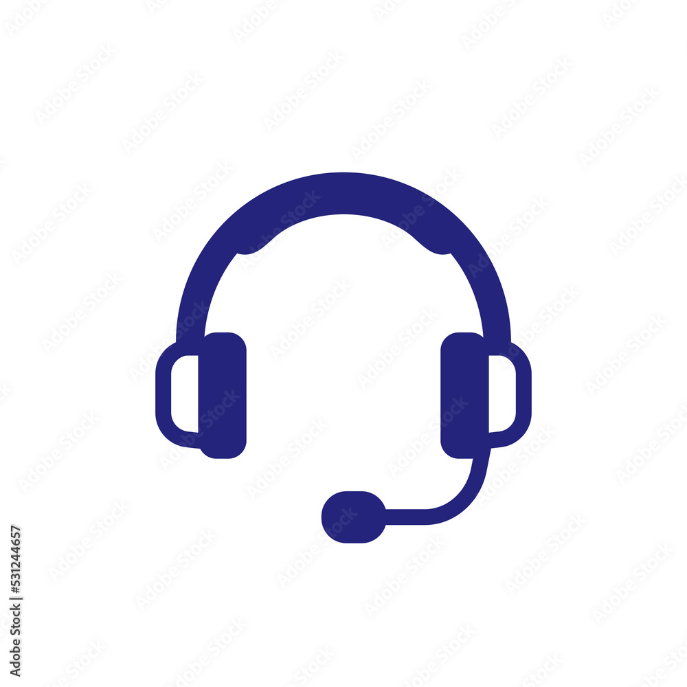 headset icon on white, vector headset icon on white, vector
