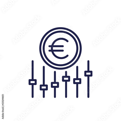 dynamic pricing line icon with euro