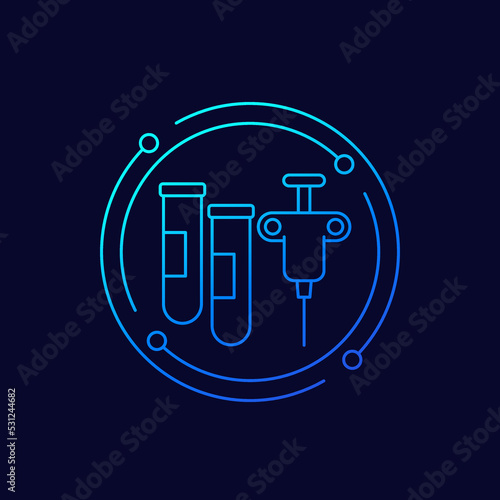 biopsy procedure icon, linear design