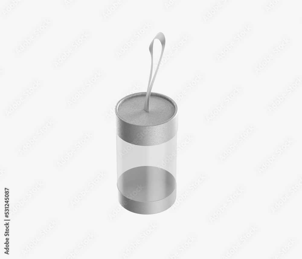 Paper Tube with Plastic Window Mockup. 3D render Paper Tube with Plastic Window Mockup. 3D render