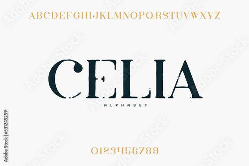 Abstract Fashion font alphabet. Minimal modern urban fonts for logo, brand etc. Typography typeface uppercase lowercase and number. vector illustration