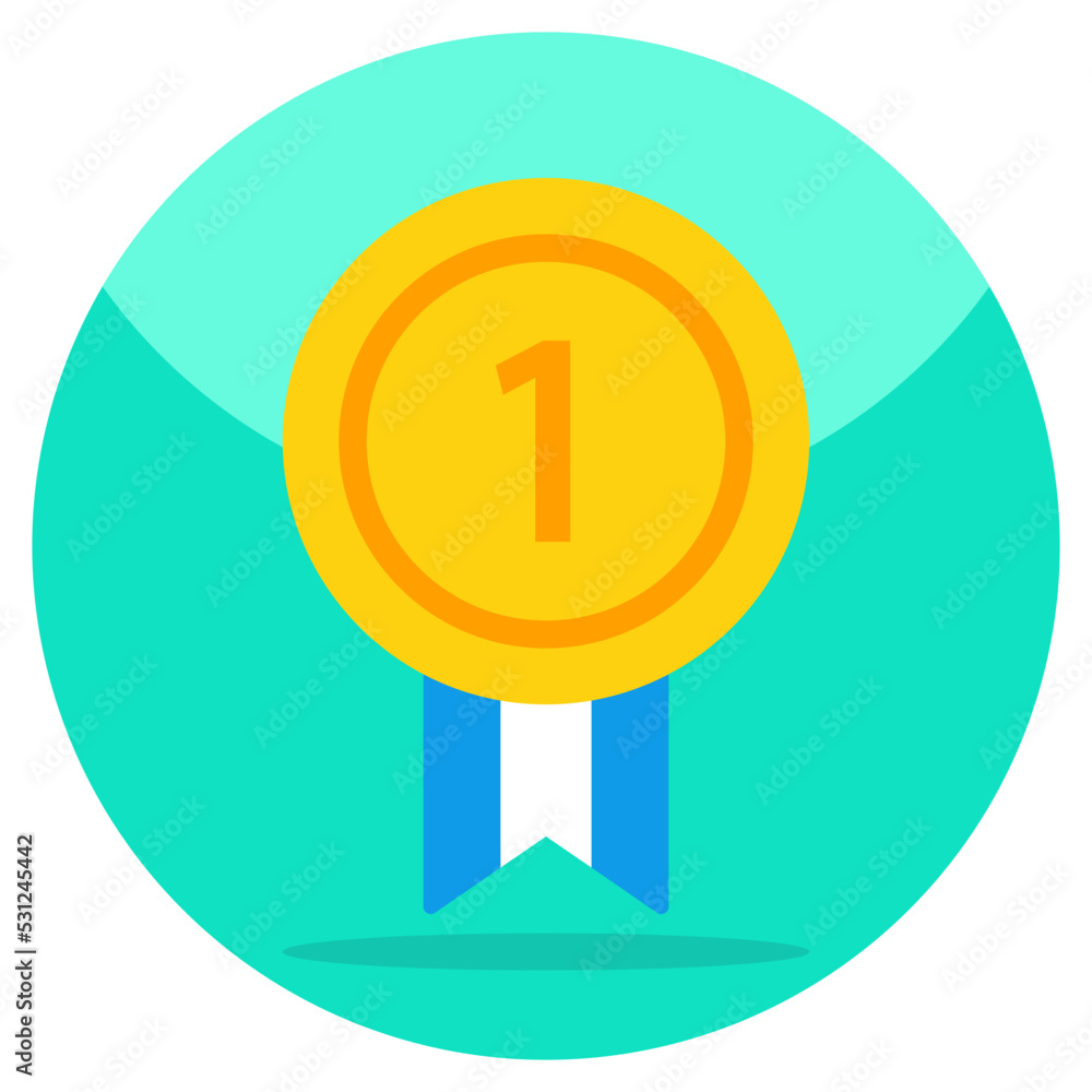 Flat design icon of position badge Flat design icon of position badge