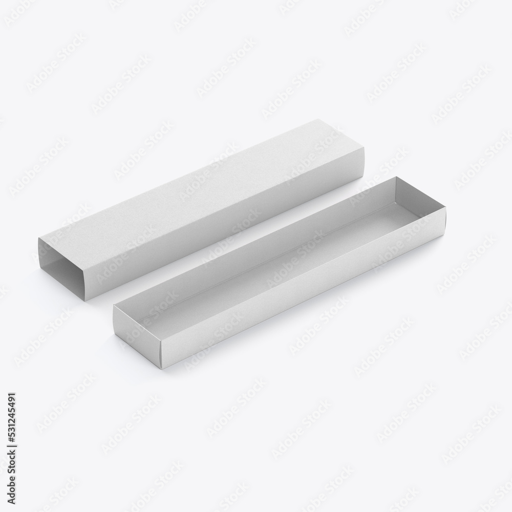 Flat Box Mockup. Isometric view. 3D render Flat Box Mockup. Isometric view. 3D render