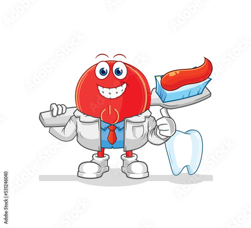 power button dentist illustration. character vector © dataimasu