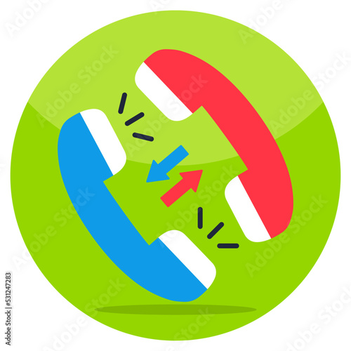 Receivers with two way arrows, concept of call diversion