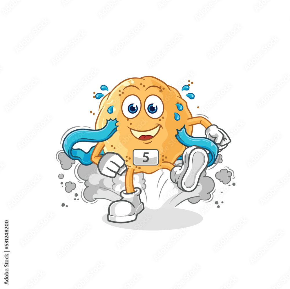 sand ball runner character. cartoon mascot vector sand ball runner character. cartoon mascot vector