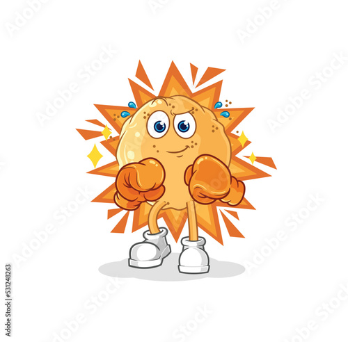 sand ball boxer character. cartoon mascot vector