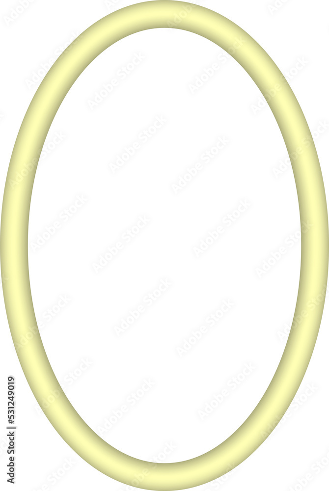 Yellow ellipse 3d frame Decorative design element Vertical or horizontal picture frame Yellow ellipse 3d frame Decorative design element Vertical or horizontal picture frame