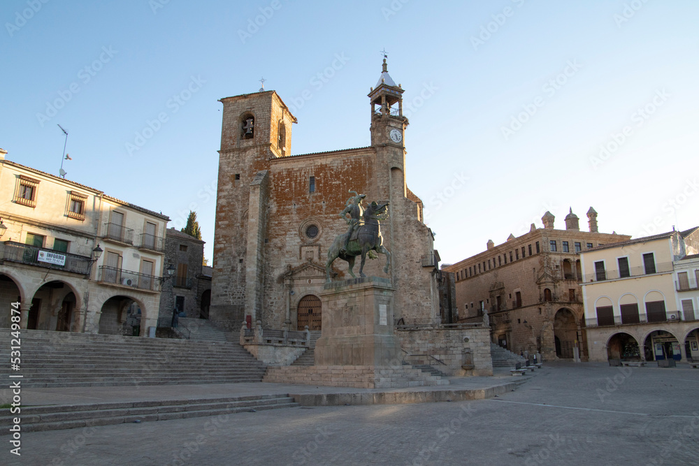 Trujillo,medieval city in the province of Cáceres, Spain. World Heritage. In the town were born, among others,Francisco Pizarro,conqueror of Peru, whose equestrian sculpture stands in the Plaza Mayor.