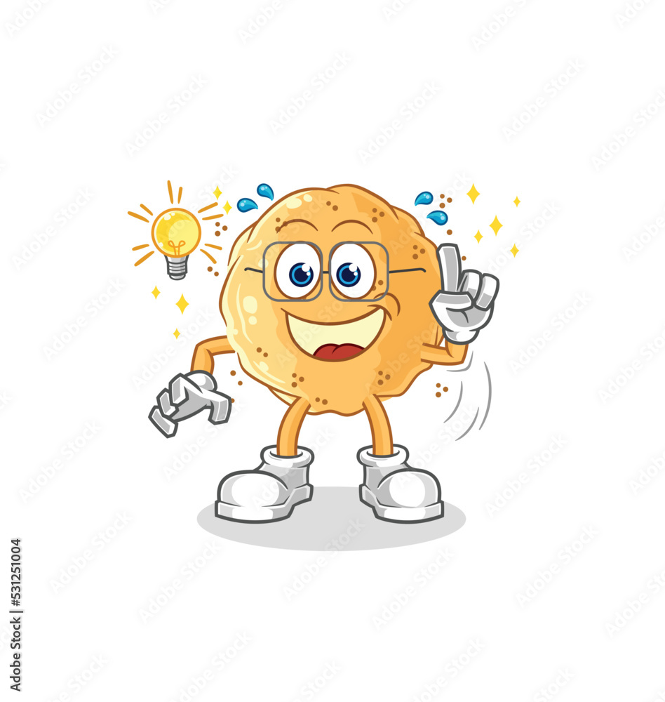 sand ball got an idea cartoon. mascot vector sand ball got an idea cartoon. mascot vector