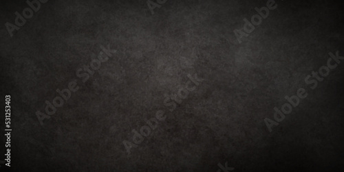 Dark black grunge textured concrete background. Panorama dark grey black slate background or texture. Vector black concrete texture. Stone wall background. 