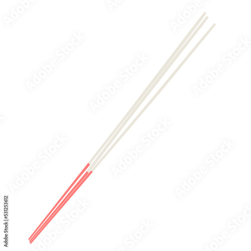 many aromatic incense sticks in cartoon hand drawn style isolated on background with clipping path. design element for religion, spirituality concept.