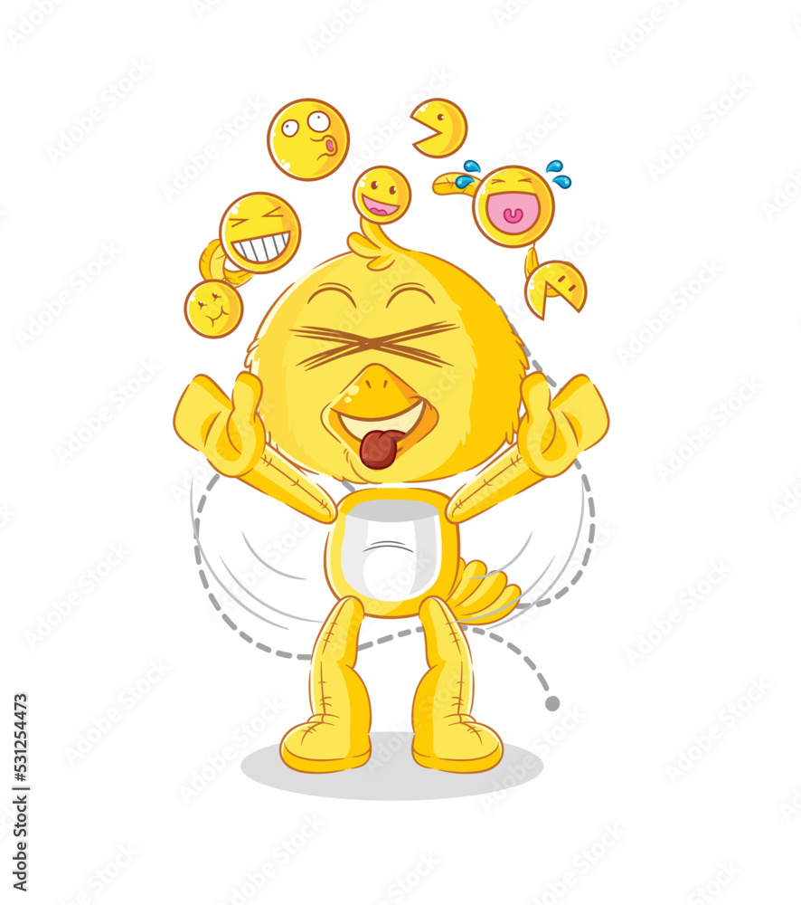 chick laugh and mock character. cartoon mascot vector chick laugh and mock character. cartoon mascot vector