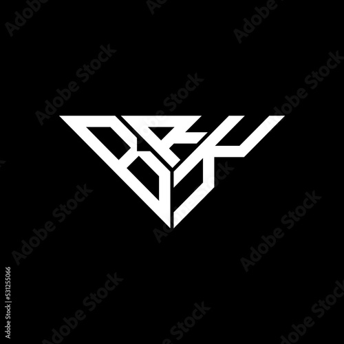BRK letter logo creative design with vector graphic, BRK simple and modern logo in triangle shape.