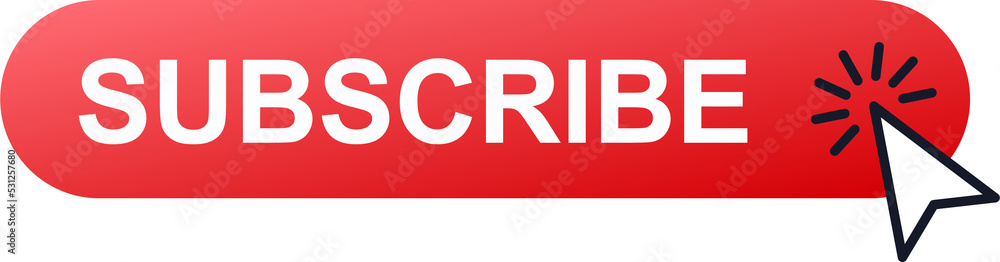 Subscribe button in red colours with black arrow. Subscribe illustrations. Subscribe button in red colours with black arrow. Subscribe illustrations.