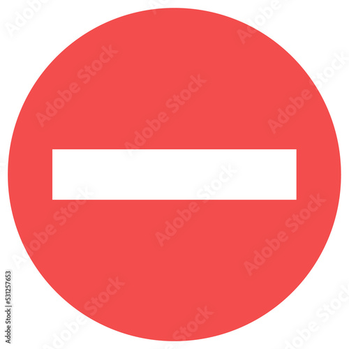 Stop sign with strip icon in red colors. Warnig symbol for safety.