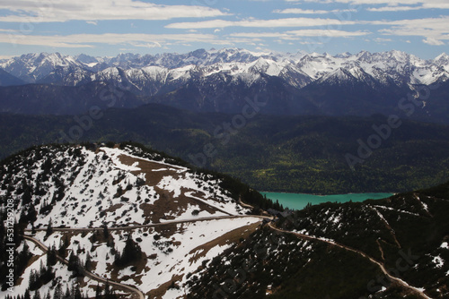 The panorama from mountain Herzogstand, Bavarian Alps photo